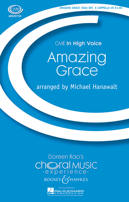 Amazing Grace : SSAA divisi : Michael Hanawalt : John Newton : Sheet Music : 48020756 : 884088450052