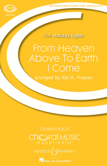 From Heaven Above to Earth I Come : SATB : Hal H. Hopson : J.S Bach : Sheet Music : 48022850 : 884088906399