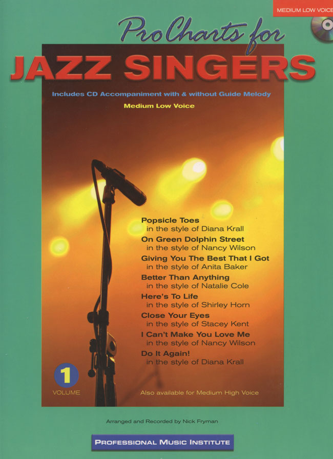 Professional Music Institute : Pro Charts for Jazz Singers - Medium Low : Solo : Songbook & CD : 44017