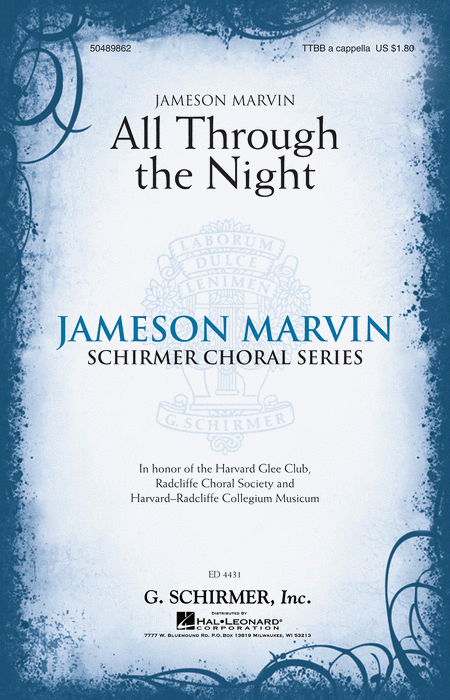 All Through the Night : TTBB : Jameson Marvin : Harvard Glee Club : Sheet Music : 50489862 : 884088408268 : 1423482697