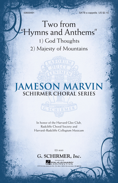 Two from Hymns and Anthems : SATB : Jameson Marvin : Jameson Marvin : Harvard Glee Club : Sheet Music : 50600491 : 888680603809 : 1495057828