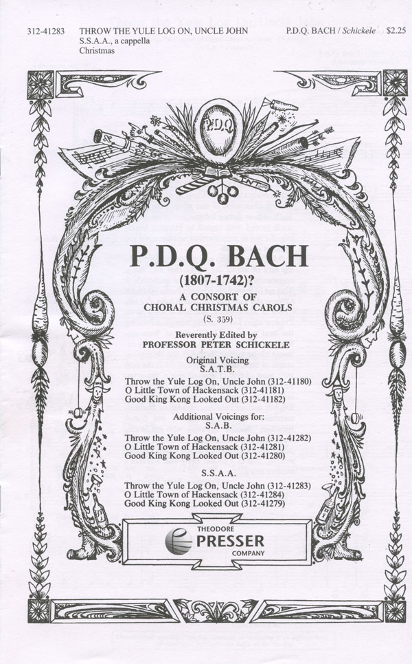 P.D.Q. Bach - Peter Schickele : A Consort of Choral Christmas Carols : SSAA : Sheet Music Collection