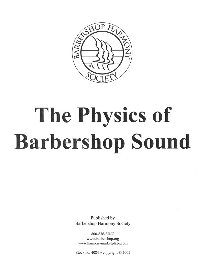 Dr. Jim Richards : Physics of Barbershop Sound : Book : 4084