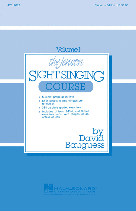 David Bauguess : Jenson Sight Singing Course Vol 1 (Part Exercises) : Vocal Warm Up Exercises : 073999382327 : 0931205123 : 47819012