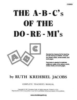 Ruth Krehbiel Jacobs : The ABC's of the DoReMi's : Book : CGBK9