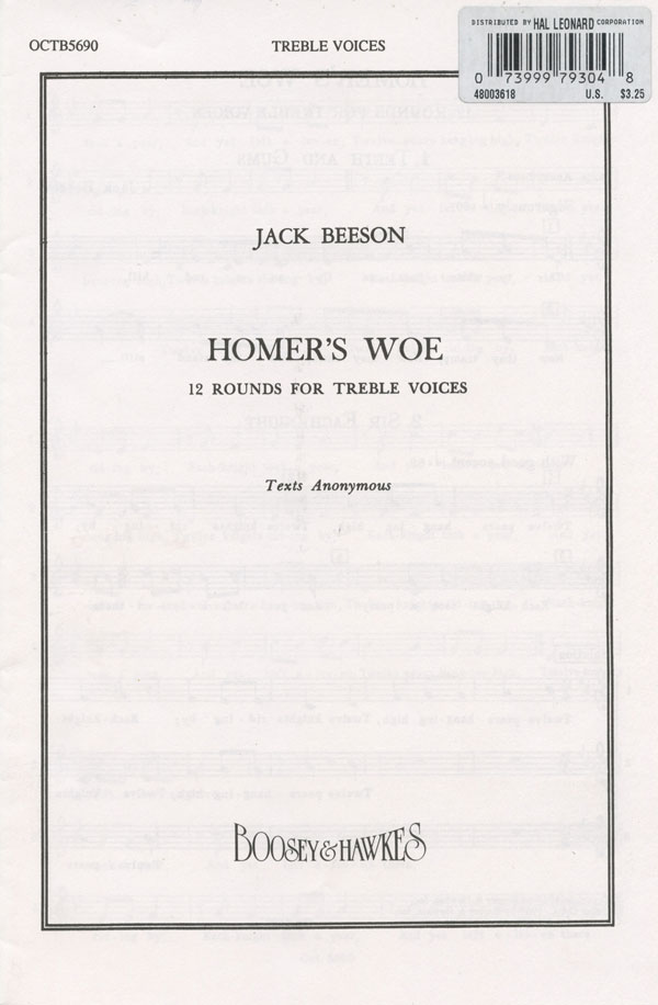 Jack Beeson : 12 Rounds for Treble Voices : Treble : Songbook : 073999793048 : 48003618