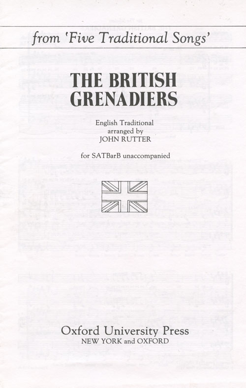 The British Grenadiers : SATB : John Rutter : 1 CD : 9780193857599
