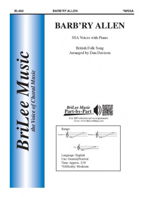 Barbara Allen : SSA : Dan Davison : Sheet Music : BL960