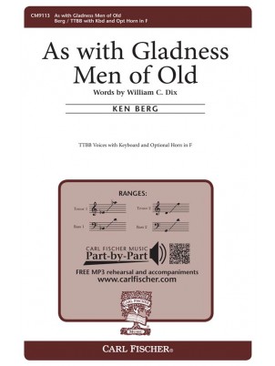 As With Gladness Men Of Old : TTB : Ken Berg : Sheet Music : CM9113
