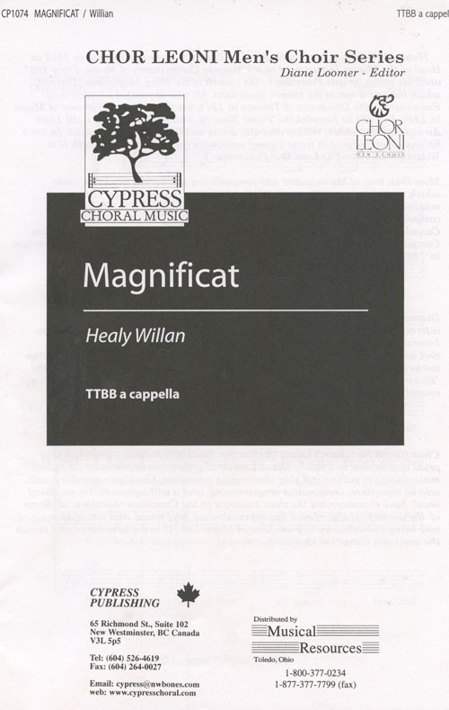 Magnificat : TTBB : Healy Willan : Chor Leoni : Sheet Music : CP1074