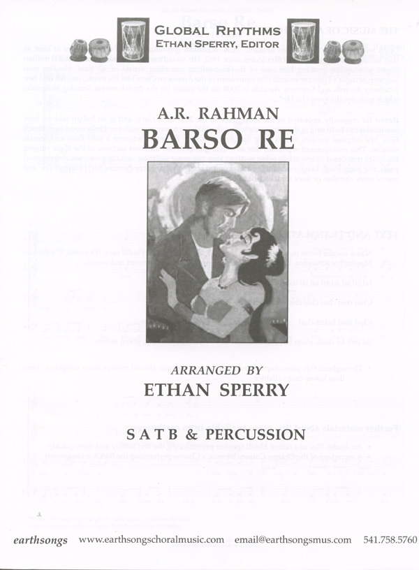 Barso Re : SATB : Ethan Sperry : A.R. Rahman : Guru : Sheet Music : S-386
