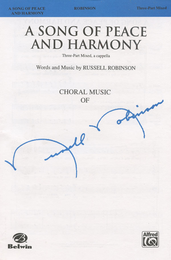 A Song of Peace and Harmony : SAB : Russell Robinson : Russell Robinson : Sheet Music : 00-SVM04023 : 654979071334 