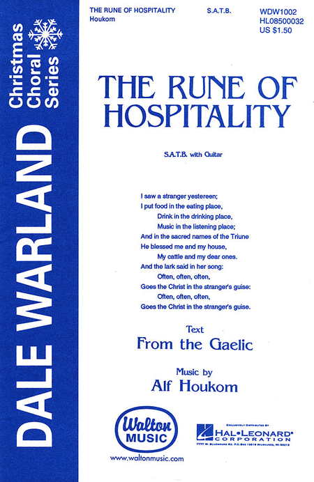 The Rune of Hospitality : SATB : Alf Houkum : Alf Houkum : Sheet Music : WDW1002 : 073999720013