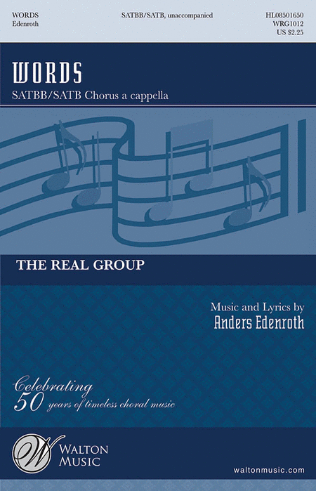 Words : SATBB : Anders Edenroth : The Real Group : Sheet Music : WRG1012 : 884088144722