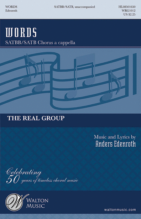 Words : SATBB : Anders Edenroth : Real Group : Sheet Music : WRG1012 : 884088144722