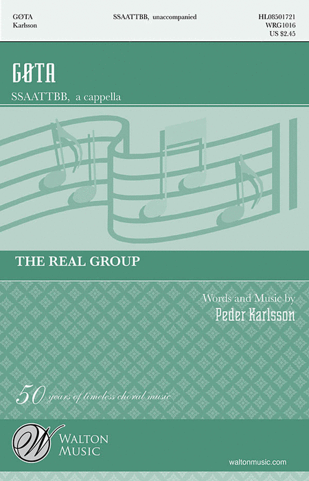 Gota : SATTB : Peder Karlsson : The Real Group : Sheet Music : WRG1016 : 884088392963