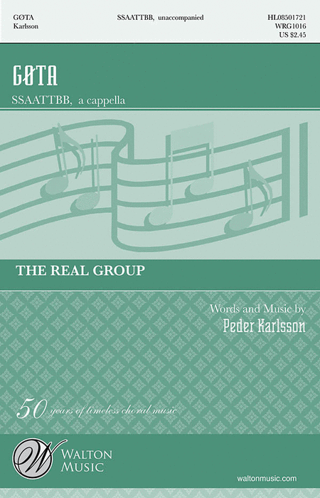 Gota : SATTB : Peder Karlsson : Real Group : Sheet Music : WRG1016 : 884088392963