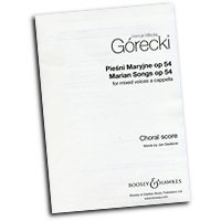 Henryk Gorecki : Marian Songs : SATB : Songbook : Henryk Gorecki : 884088452735 : 48020715