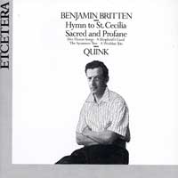 Quink Vocal Ensemble : Benjamin Britten : 1 CD : Benjamin Britten : 1017