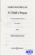A Child's Prayer : SATB : James MacMillan : Songbook : 48011812 : 073999986891