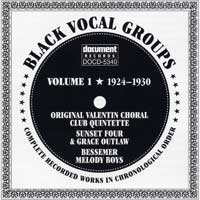 Various Artists : Black Vocal Groups Vol 1 : 1 CD : docu 5340