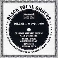 Various Artists : Black Vocal Groups Vol 1 : 1 CD : docu 5340