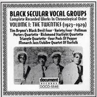 Various Artists : Black Secular Vocal Groups - The Twenties : 1 CD : 5546